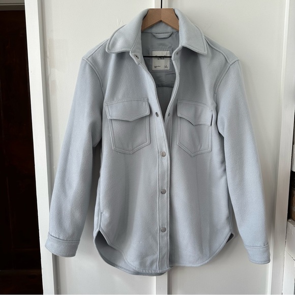ABERCROMBIE blue cozy shirt jacket - Picture 3 of 6